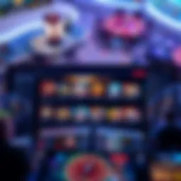 A captivating aerial view of an online casino platform showcasing various game options.