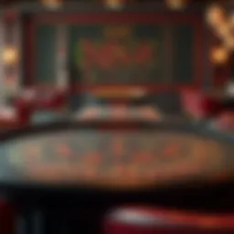 Overview of baccarat table layout with betting options