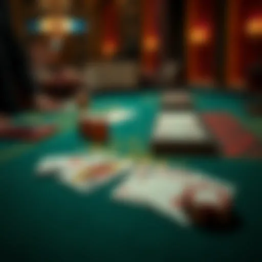 A visual representation of baccarat gameplay showing cards laid out