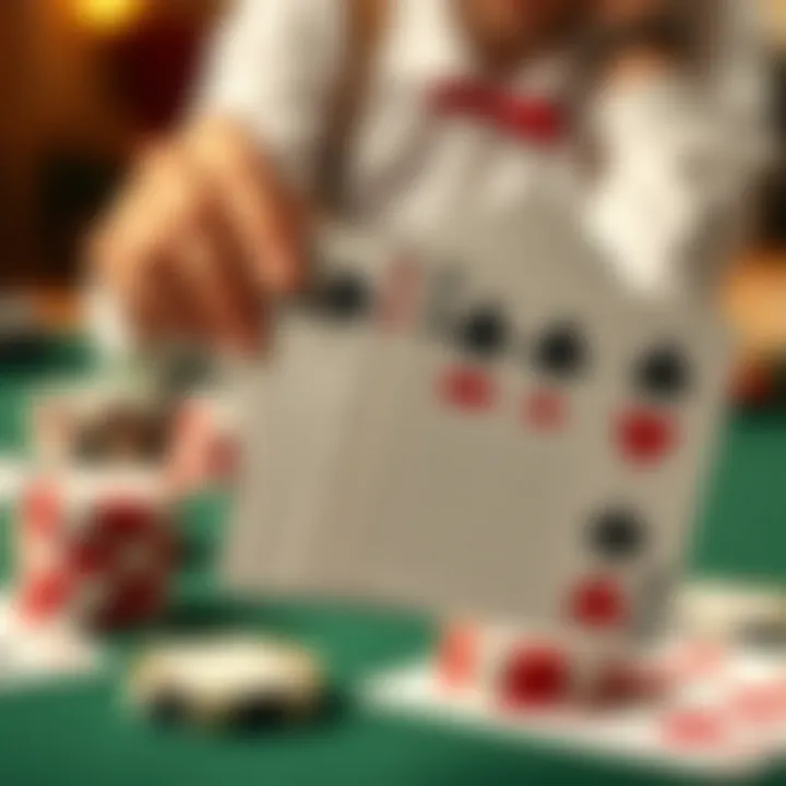 Illustration of basic blackjack rules with card values
