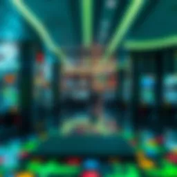 A futuristic casino environment showcasing advanced gaming technology.