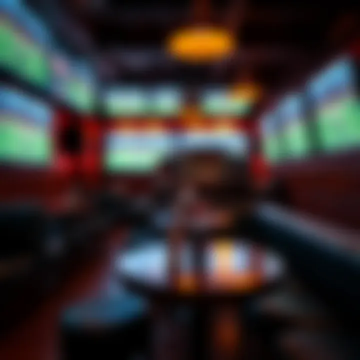 A cozy sports bar with screens showcasing live matches.