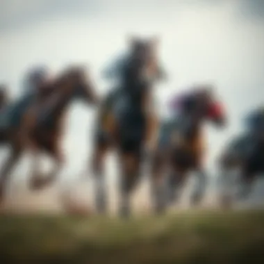 A horse race in action captured dynamically