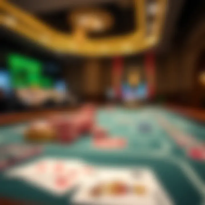 A table showcasing popular casino games like poker and blackjack