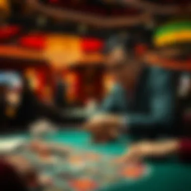 A strategic player analyzing bets at a casino table