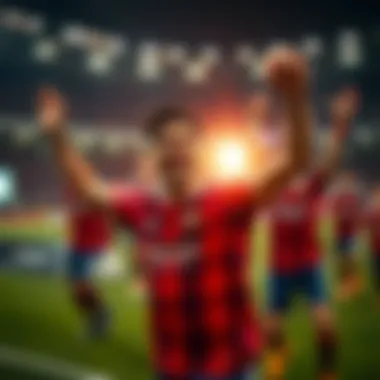 Celebration of a football victory