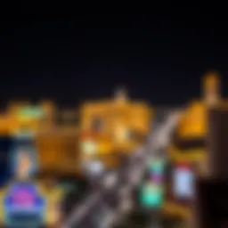 A panoramic view of the Las Vegas Strip illuminated at night