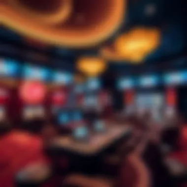 Technology Meets Tradition in Live Casinos A modern live casino setup with digital screens