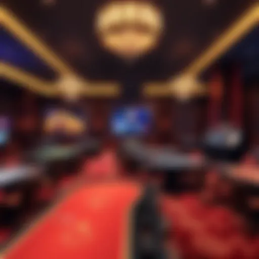An elegant casino interior showcasing sophisticated gaming tables