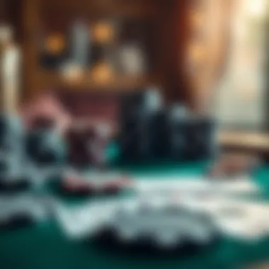 Poker: Strategy and Skill A detailed view of poker chips and cards on a table