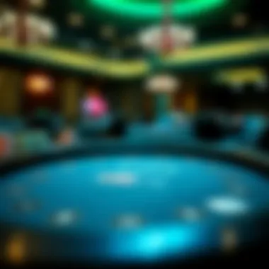 Close-up view of a blackjack table