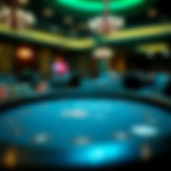 Close-up view of a blackjack table