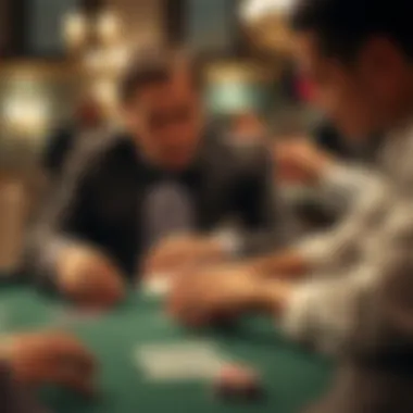 Player making a strategic decision in blackjack