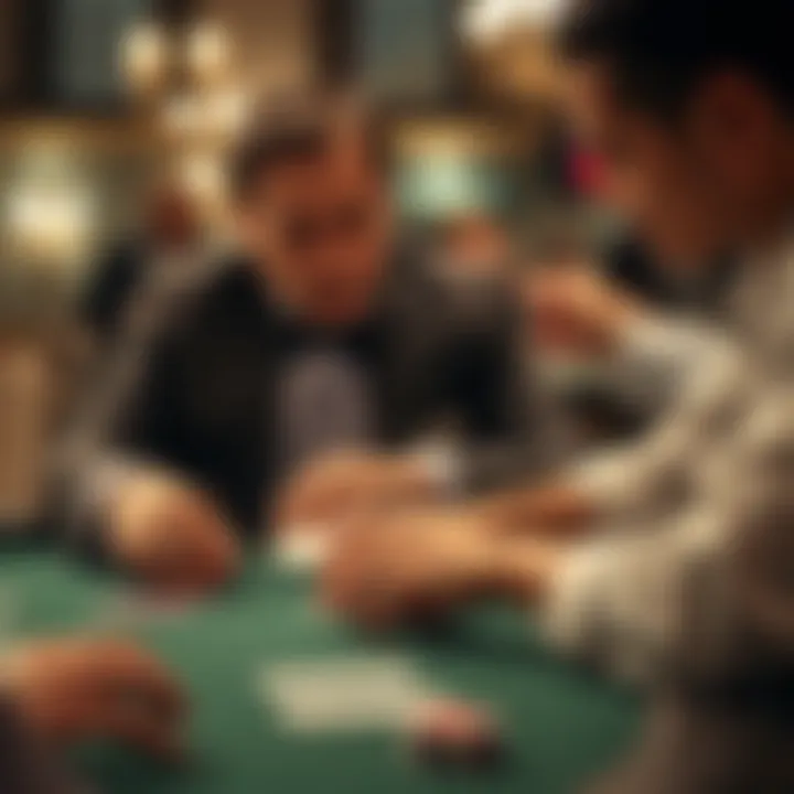 Player making a strategic decision in blackjack