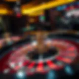 Online Roulette Table Interface An intricate online roulette table interface displaying vibrant colors and game elements