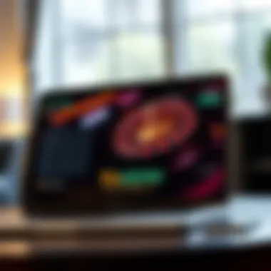 An immersive online roulette interface displayed on a laptop screen