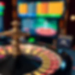 A vibrant online roulette wheel showcasing various betting options