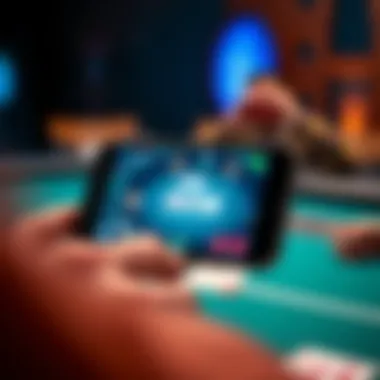 Mobile Poker App Experience A mobile device displaying a poker app interface