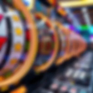 A close-up of spinning reels showcasing colorful symbols