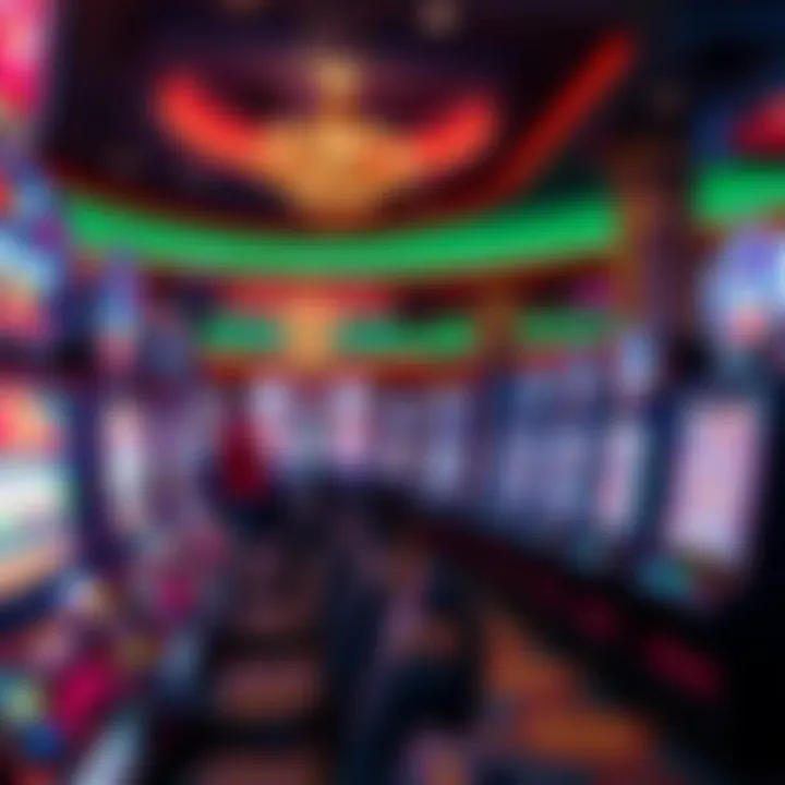 A vibrant casino environment showcasing slot machines in action