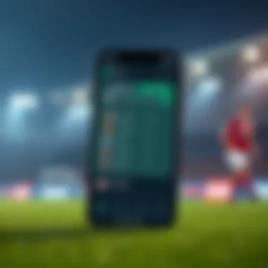 User Interface of a Soccer Betting Application Visual representation of soccer betting app interface