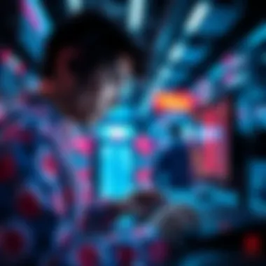 A futuristic depiction of technology trends shaping the future of betting apps.