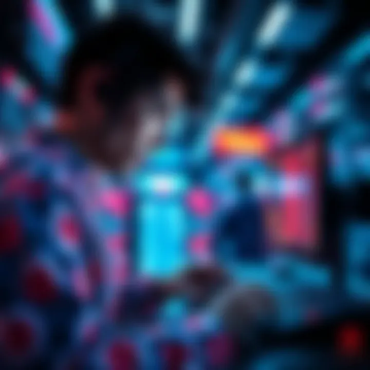 A futuristic depiction of technology trends shaping the future of betting apps.