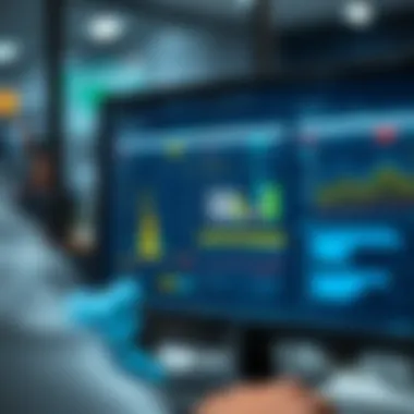 Close-up of a computer screen showing data analysis tools