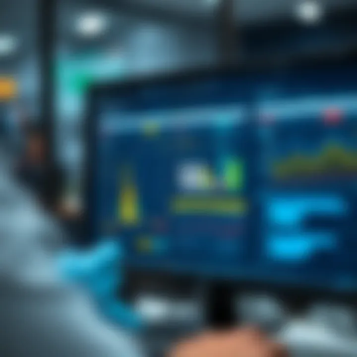 Close-up of a computer screen showing data analysis tools