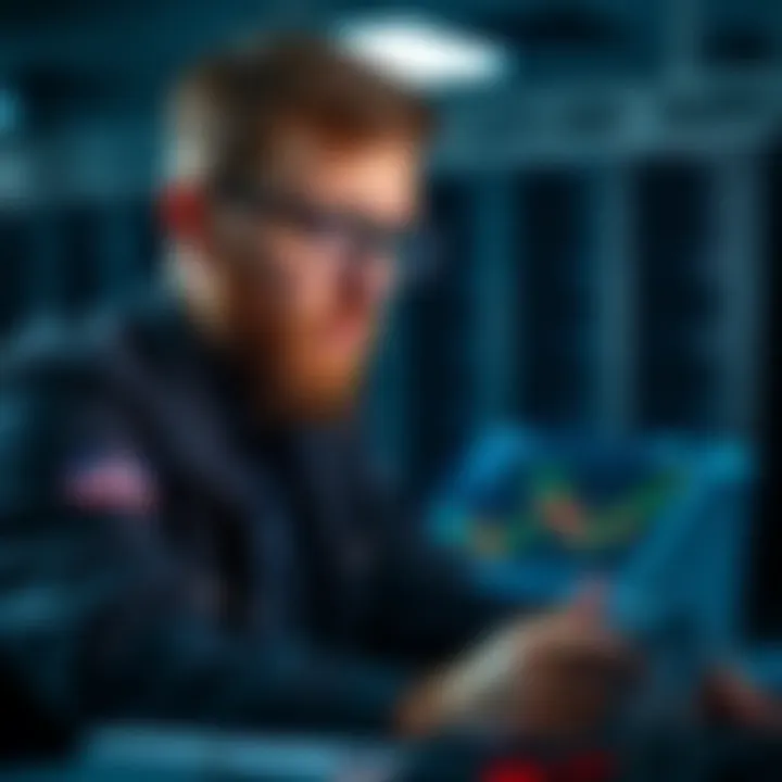 An individual analyzing data for betting strategies